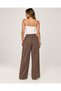 Lace-Up Double-Breasted Detailed Wide-Leg Palazzo Trousers - 3