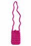 Handmade Crochet Crossbody Phone Bag - Pink - 3