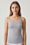 Women's Gray Melange Bambo Rope Strap Tank Top