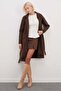 Belted Double-Breasted Collared Long Cashmere Coat - 3