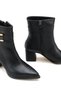 Maia Rosa Women's Pointed Toe Heeled Boots 0012018 Black Skin - 4