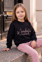 Embossed Printed Oversize Girls' Sweatshirt