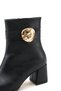 Alya Lila Women's Pointed Toe Heeled Boots 0012019 Black Skin - 2