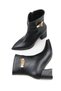 Talitha Gioia Women's Pointed Toe Heeled Boots 0012016 Black Skin - 3