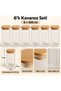 6 Pieces Square Bamboo Lid Striped Glass Spice Jar Set 6 X 500ml - 3