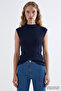 High Collar Sleeveless Regular Knitwear Blouse - 6