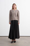 Gold Buttoned Ribbed Knit Cardigan - 2
