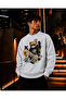 Men's Crew Neck Casual Regular Fit Sweatshirt with Glasses and Hooded Teddy Bear Figure