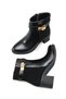 Aurora Alma Women's Heeled Boots 0012030 Black Wrinkled Patent Leather - 3