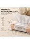 Tissue Box Holder, Clear Acrylic Tissue Box Cover with Automatic Spring Compression, Expandable Faci - 3
