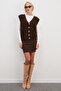 Bearded Buttoned V-Neck Oversize Vest - 5
