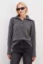 Half Buttoned Baby Collar Knit Sweater