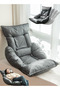 Floor Sofa with Back Support and Armrest 5 Reclining Poistion Adjustable Floor Chair Folding Gaming Recliner Chair Floor Lounge Chair with Cushion for Gaming Reading Sleeping