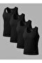 Soft Cotton 4-Pack Undershirt Black