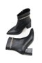 Elara Vera Women's Pointed Toe Heeled Boots 0012017 Black Skin - 3