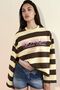 100% Cotton Oversize Striped Sweatshirt - 2