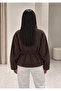 Suede Stand Collar Belted Drawstring Leather Jacket - 5