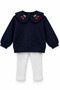 Girl's 3-Yarn Set with Sweatshirt and Leggings 100% Organic Cotton