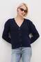 Buttoned V-Neck Casual Knitwear Cardigan - 3