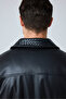 Men's Premium Leather Coat Jacket Black 4338Dngr - 5