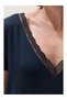 Cooling Jersey V-Neck Lace Detailed Women's Pajama Set - 2