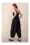 Linen Crew Neck Linen Women's Jumpsuit - 5