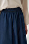 Elastic waist denim flared skirt - 5
