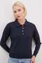 Heart-Shaped Half Button Polo Collar Knit Sweater