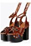 With Scarf Women's Platform Heeled Shoes - 2