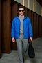 Men's Casual S.Blue Hooded Raincoat & Windbreaker with Zipper Pockets - 2