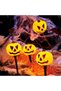 (eb371)Halloween Solar Pumpkin Pathway Lights, LED Pumpkin Face Ground Stake Lamp, Waterproof Outdoor Garden Yard Lawn Decor Light for Halloween Party Decoration - 3