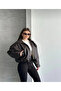 Brown Fur Inside Leather Jacket with Plush Belt Detail - 5