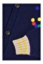 Buttoned Cotton Cardigan Blue Multicolor for Children - 4