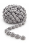 Gray Fur Pompom Ribbon – 3 cm Pompom Ribbon – 20 Meters Decorative Textile Ornament Ribbon - 2