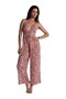 Beach Walk Jumpsuit, Deep Neckline, Gold Detail, Stylish Design - 2