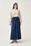 Elastic waist denim flared skirt - 2