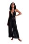 Beach Walk Jumpsuit, Deep Neckline, Gold Detail, Stylish Design - 2