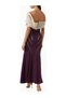Off-Shoulder Dark Purple Pleated Maxi Women's Dress - 3