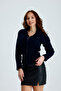 Zippered Hair Knitwear Cardigan