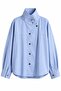 Blue Snap Button Shirt Jacket - 5131