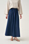 Elastic waist denim flared skirt - 6