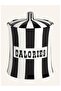 Vice Black/Cream Storage Container, 20 Cm, Glazed Striped Lid Multi-Purpose Container