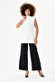 Women's Cream Half Turtleneck Zero Sleeve Short Undergarment - 4