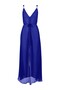 Beach Walk Long Dress with Crossed Back Detail and Gold Accessories