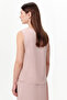 Round Neck Satin Surface Openwork Regular Blouse - 5