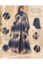 Women’s Slate Grey & Beige Abstract Print Open Abaya with Gold Clasps - 5