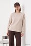 Patterned Crew Neck Blouse 8363A Beige