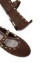 Women's Trok Detailed Elastic Round Toe Brown Suede Ballerina Shoes - 5