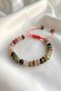 Tourmaline Natural Stone Flat Cut Macrame Knitted Adjustable Bracelet - 2