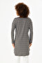 Women's White Striped Khaki Color Long Sleeve Tunic - 4